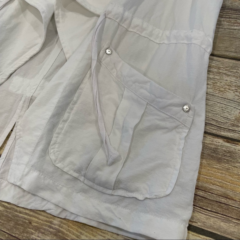 Anthropologie Sanctuary White Linen Blend Open Front Vest - Picture 9 of 14